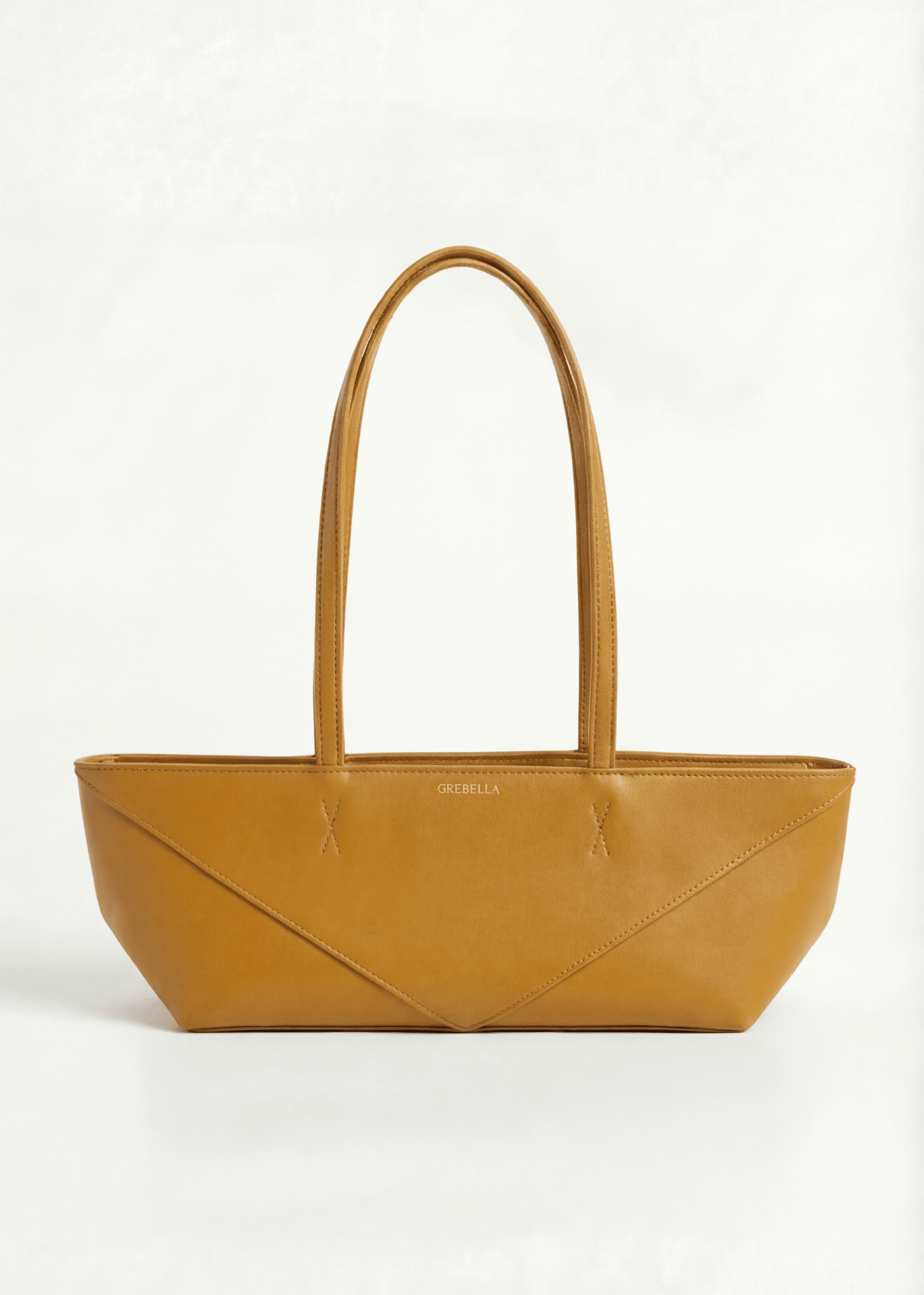 LÍNEA Saffron Pedrera matte leather micro bag by GREBELLA, Barcelona