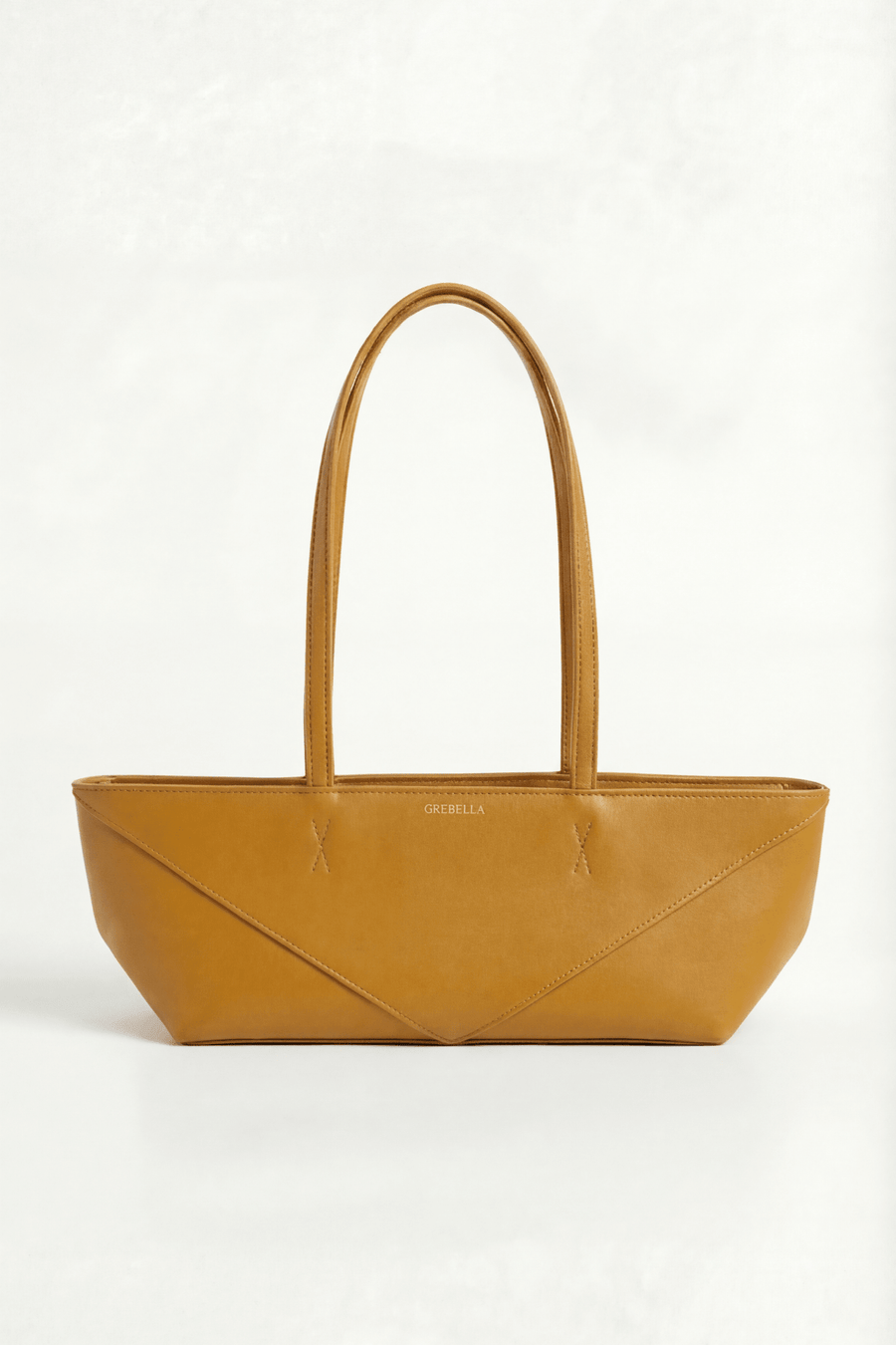LÍNEA Saffron Pedrera matte leather micro bag by GREBELLA, Barcelona