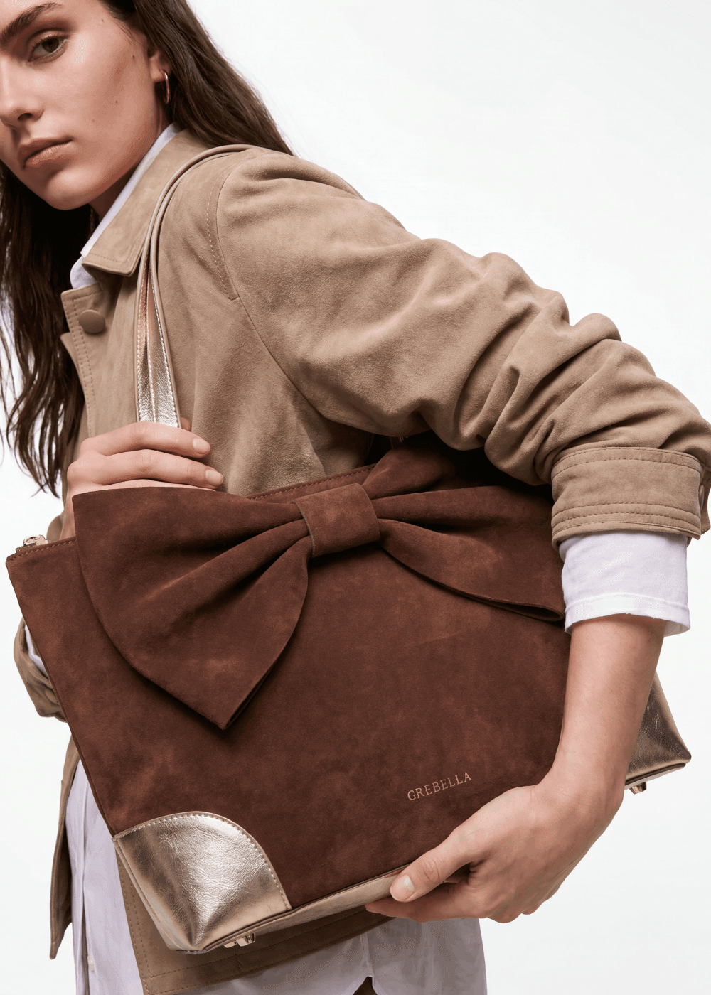 ESMÉ Amber Port suede leather tote bag by GREBELLA, Barcelona — view 2