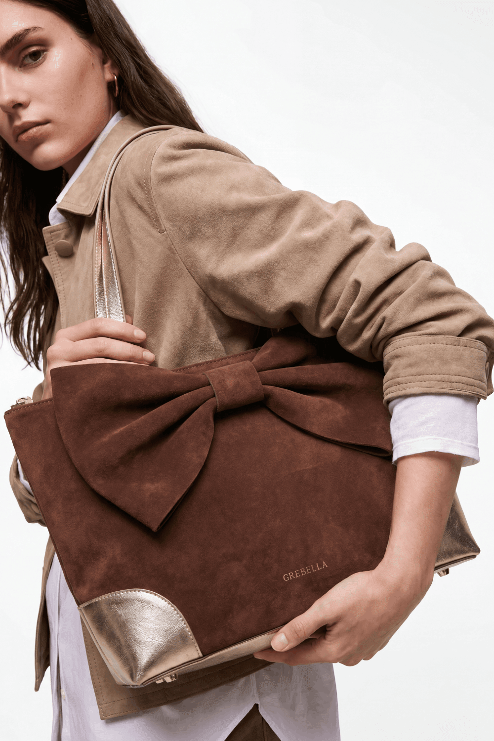 ESMÉ Amber Port suede leather tote bag by GREBELLA, Barcelona — view 2