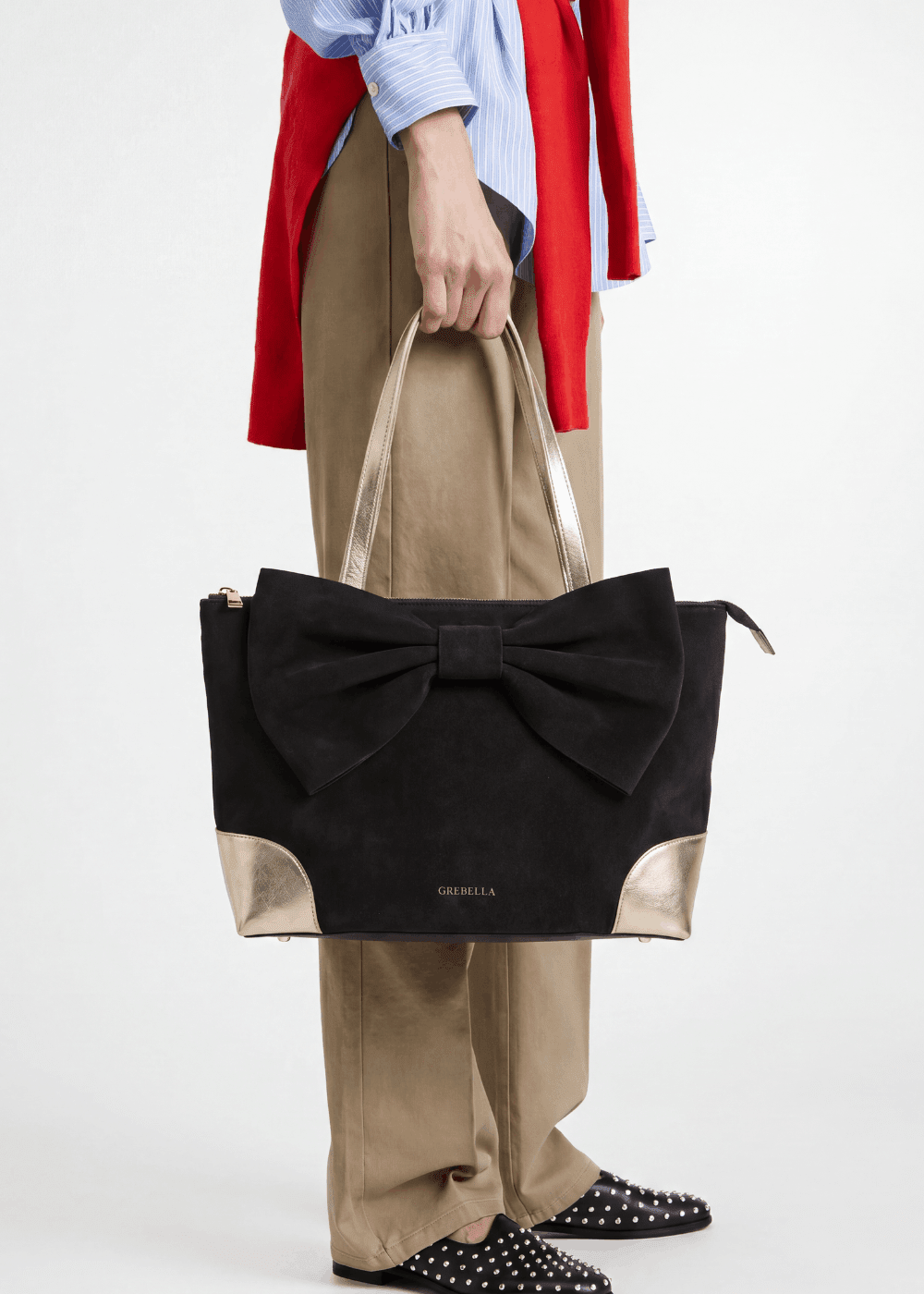 ESMÉ Midnight Ash suede leather tote bag by GREBELLA, Barcelona — view 2