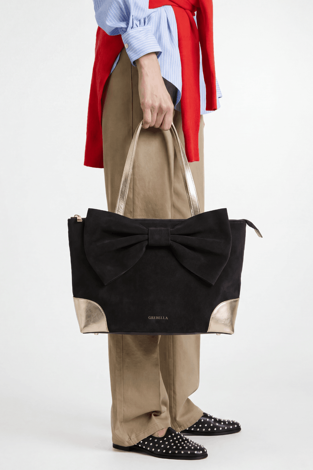 ESMÉ Midnight Ash suede leather tote bag by GREBELLA, Barcelona — view 2