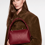 VESPER Rosso Gràcia grained calfskin shoulder bag by GREBELLA, Barcelona — view 2