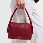 VESPER Rosso Gràcia grained calfskin shoulder bag by GREBELLA, Barcelona — view 5