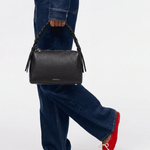 VESPER Carbon Diagonal grained calfskin shoulder bag by GREBELLA, Barcelona — view 5