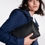 VESPER Carbon Diagonal grained calfskin shoulder bag by GREBELLA, Barcelona — view 2