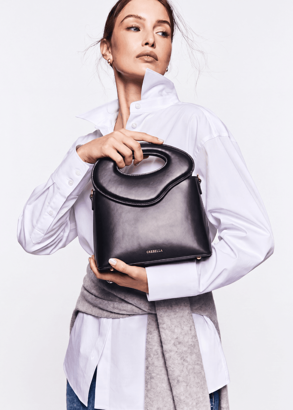 NOYA Obsidian Born box calfskin top-handle bag by GREBELLA, Barcelona — view 2