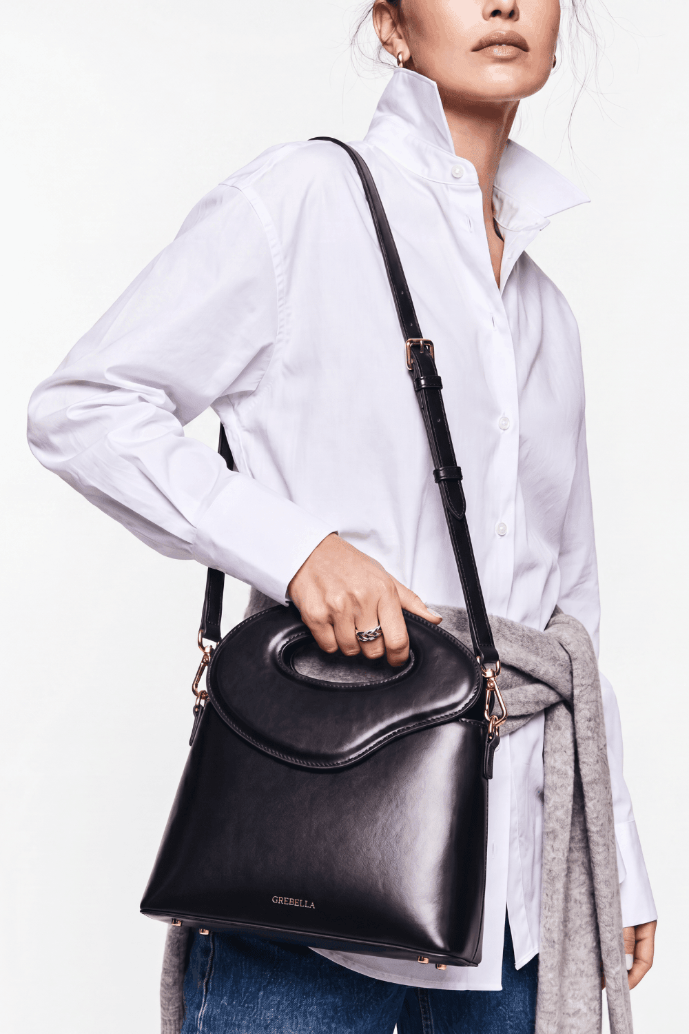 NOYA Obsidian Born box calfskin top-handle bag by GREBELLA, Barcelona — view 5