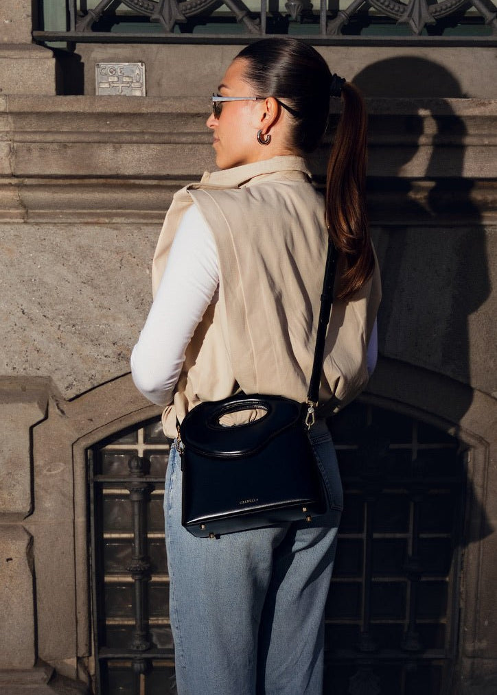 NOYA Obsidian Born box calfskin top-handle bag by GREBELLA, Barcelona — alternate view