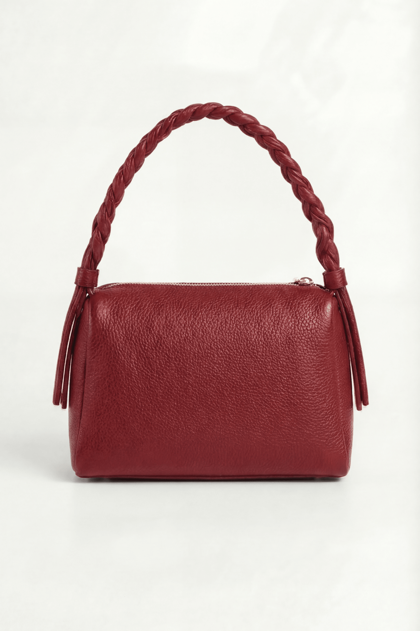 VESPER Rosso Gràcia grained calfskin shoulder bag by GREBELLA, Barcelona — view 3