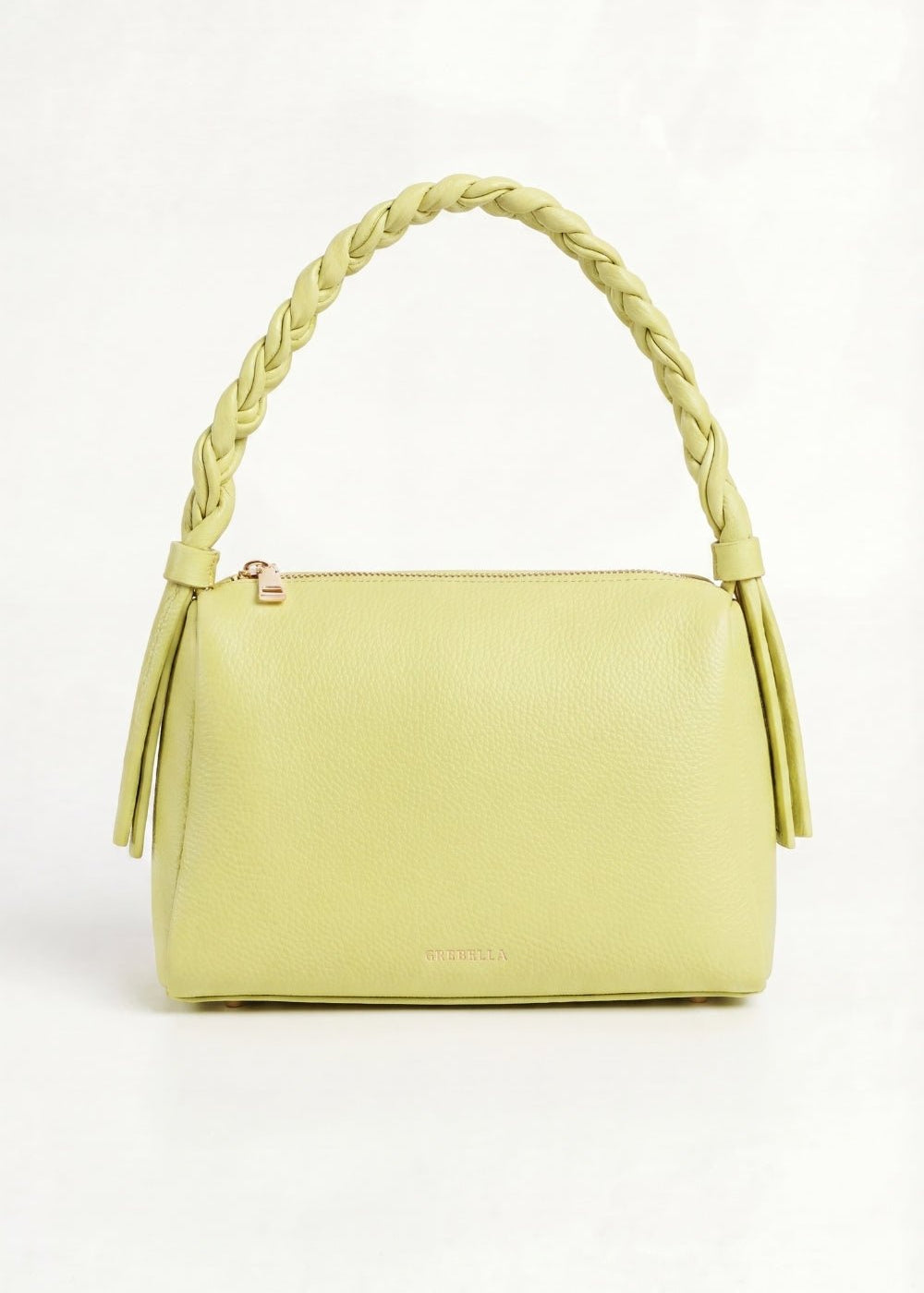 VESPER Pistachio Horta grained calfskin shoulder bag by GREBELLA, Barcelona