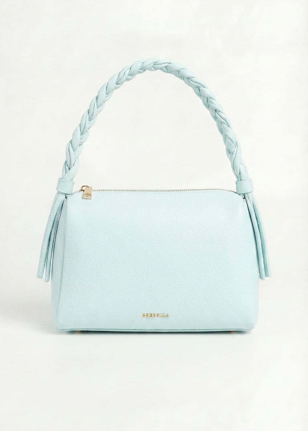 VESPER Celeste Pedralbes grained calfskin shoulder bag by GREBELLA, Barcelona