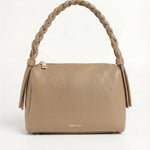 VESPER Stone Laietana grained calfskin shoulder bag by GREBELLA, Barcelona