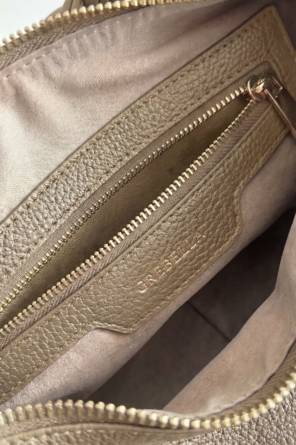 VESPER Stone Laietana grained calfskin shoulder bag by GREBELLA, Barcelona — view 6