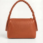 VESPER Terracotta Arc grained calfskin shoulder bag by GREBELLA, Barcelona — view 2