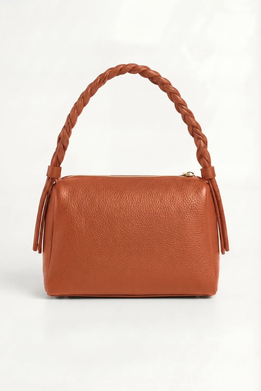 VESPER Terracotta Arc grained calfskin shoulder bag by GREBELLA, Barcelona — view 2