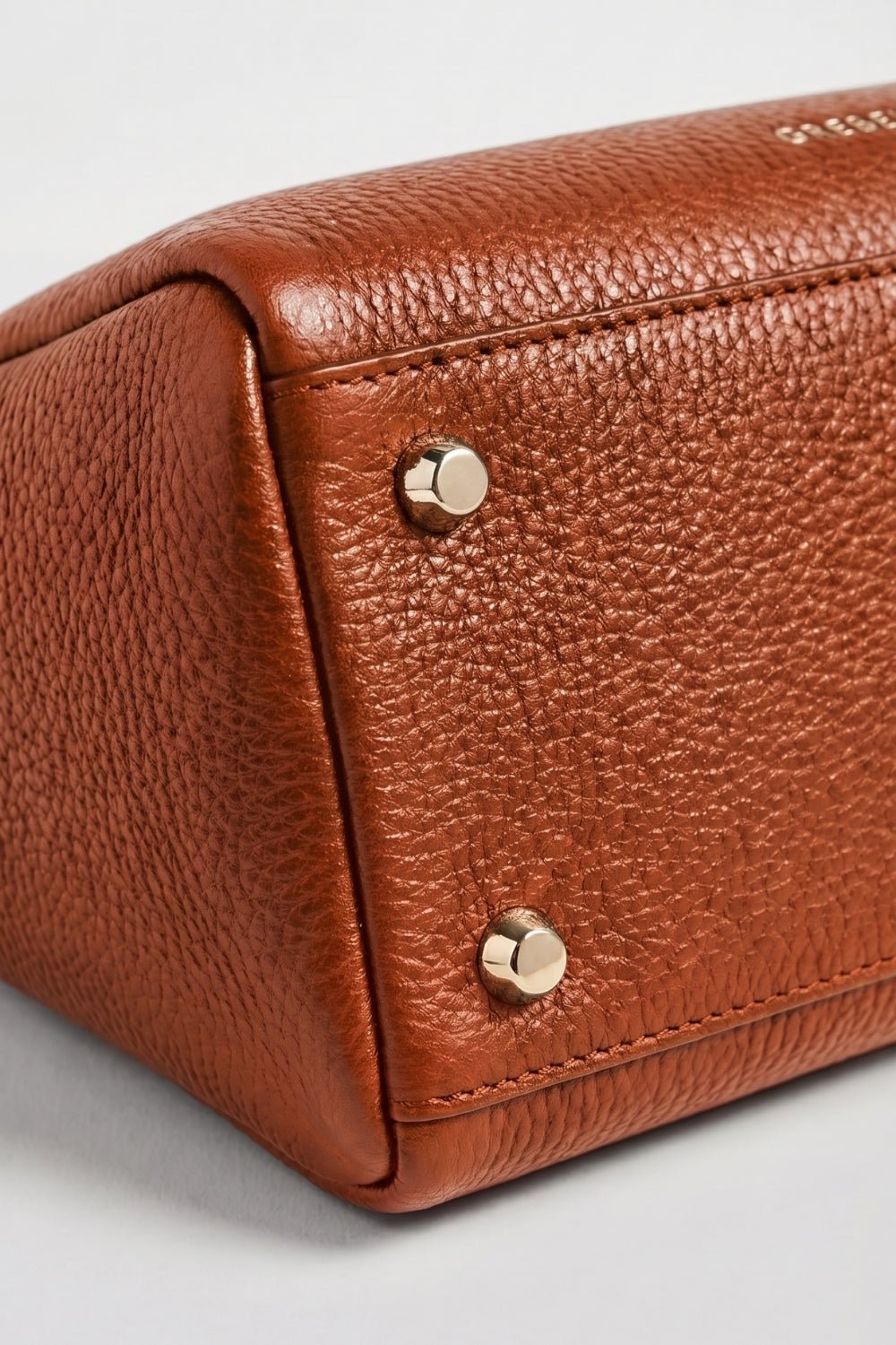 VESPER Terracotta Arc grained calfskin shoulder bag by GREBELLA, Barcelona — view 3