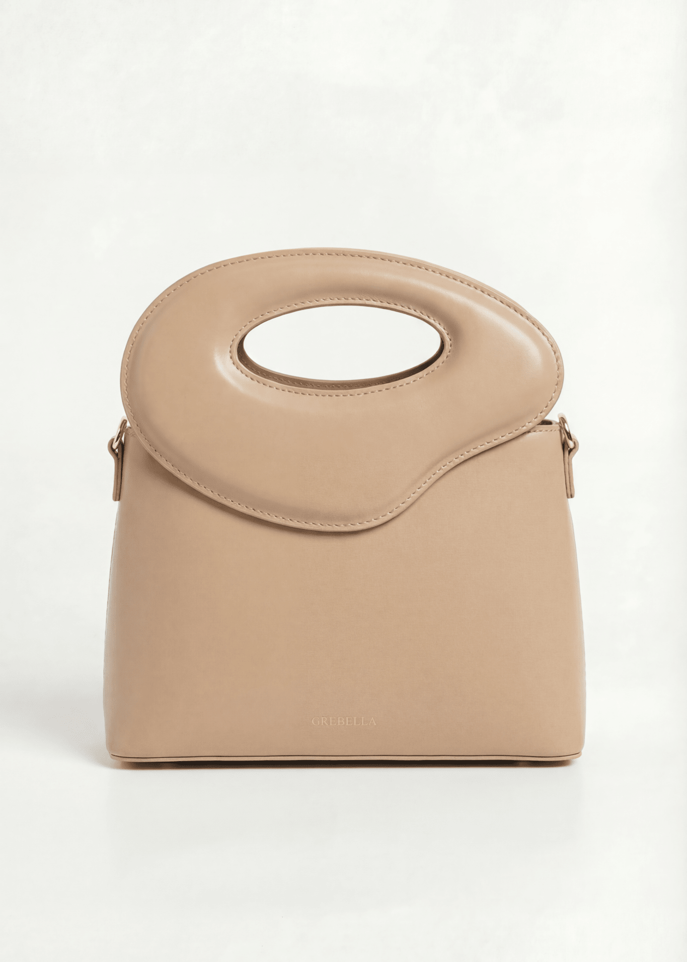 NOYA Alabaster Eixample box calfskin top-handle bag by GREBELLA, Barcelona