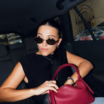 VESPER Rosso Gràcia grained calfskin shoulder bag by GREBELLA, Barcelona — alternate view