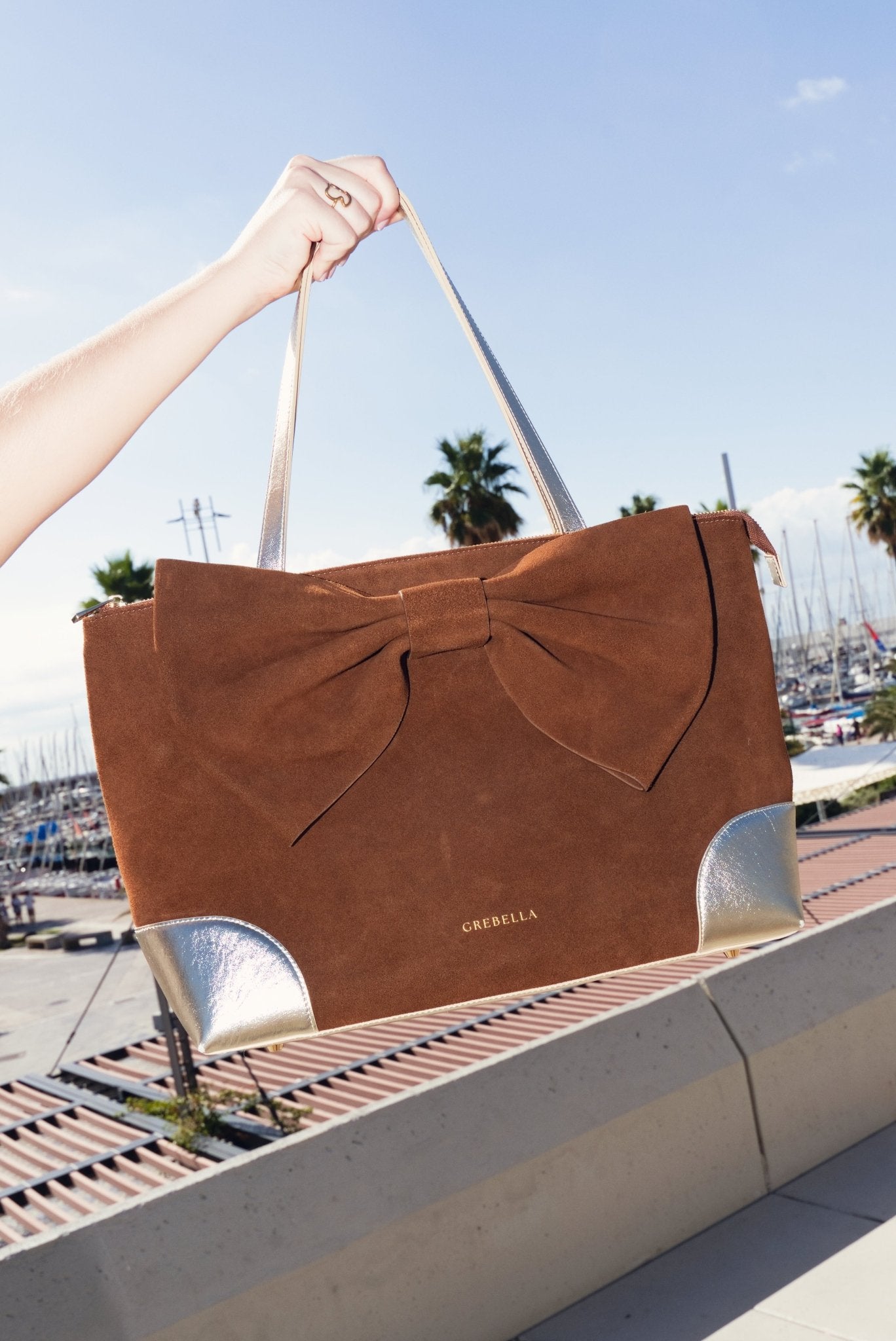 ESMÉ Amber Port suede leather tote bag by GREBELLA, Barcelona — additional view
